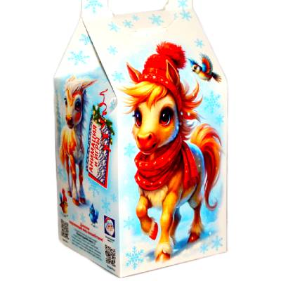 Детский подарок на Новый Год в картонной упаковке весом 800 грамм