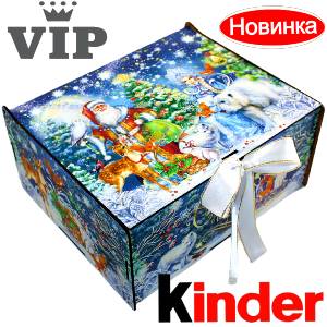 Сладкий подарок на Новый Год в картонной упаковке весом 1200 грамм по цене 2223 руб в Серове