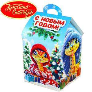 Сладкий подарок на Новый Год в картонной упаковке весом 600 грамм по цене 654 руб в Серове