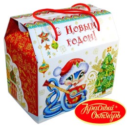 Детский новогодний подарок в картонной упаковке весом 950 грамм по цене 1108 руб в Серове